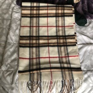Cream color plaid scarf